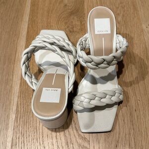 Dolce Vita Cream Braided Slide Sandals